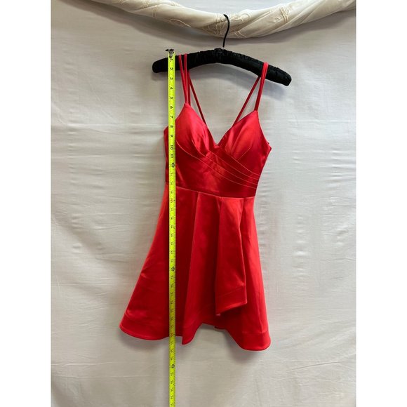 New Without Tags Sequin Hearts Red Short V-Neck Party Dress 0 - Picture 3 of 8